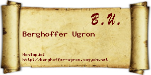 Berghoffer Ugron névjegykártya